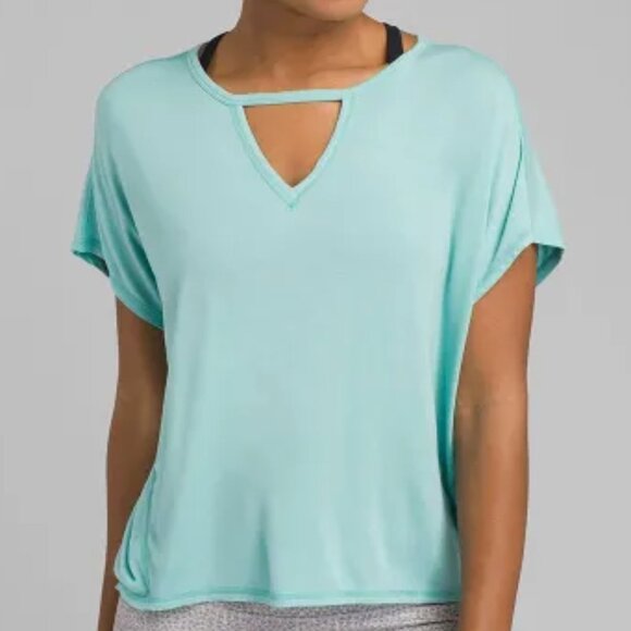 Prana | Linden V-Neck Athletic Top In Iced Aqua Size Large - Picture 1 of 14